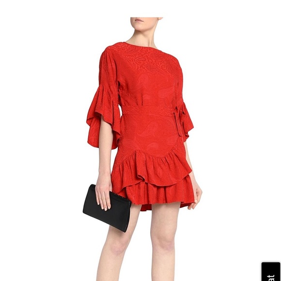 Maje red mini dress size xs or s size 1 - Picture 8 of 15